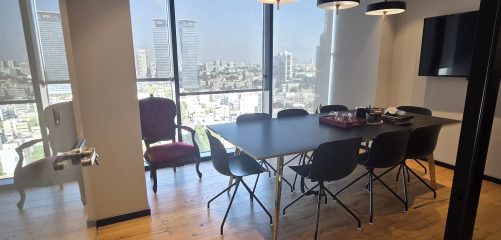חדר ישיבות מודרני ומעוצב ברמה גבוהה במשרד להשכרה בתל אביב